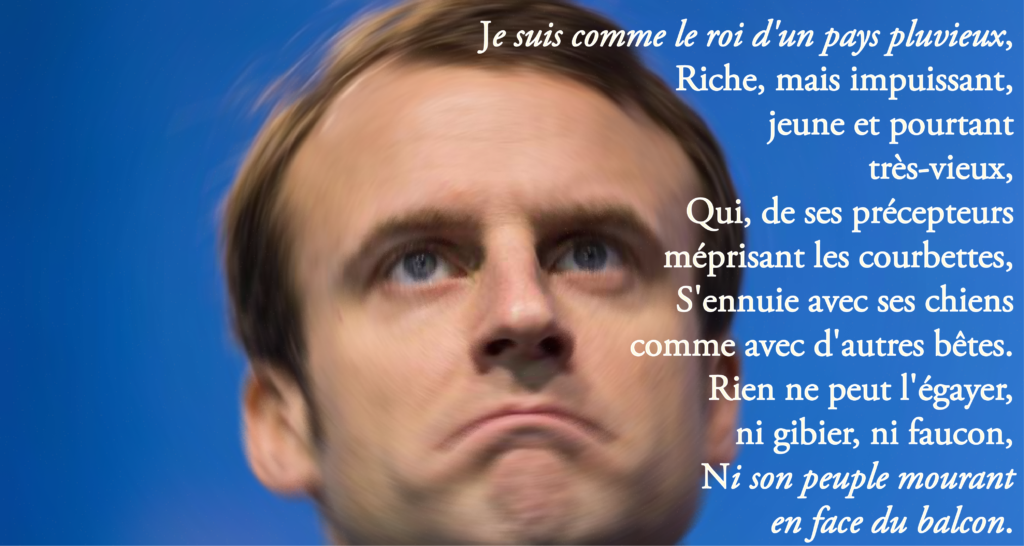 Mashup Citation : Macron triste + Baudelaire